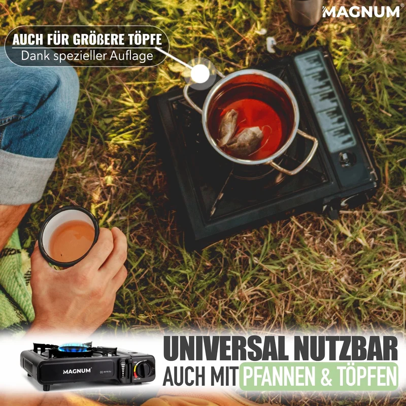 Gaskocher Set + Butangaskartuschen und Tragekoffer – Stromausfall Camping Outdoor