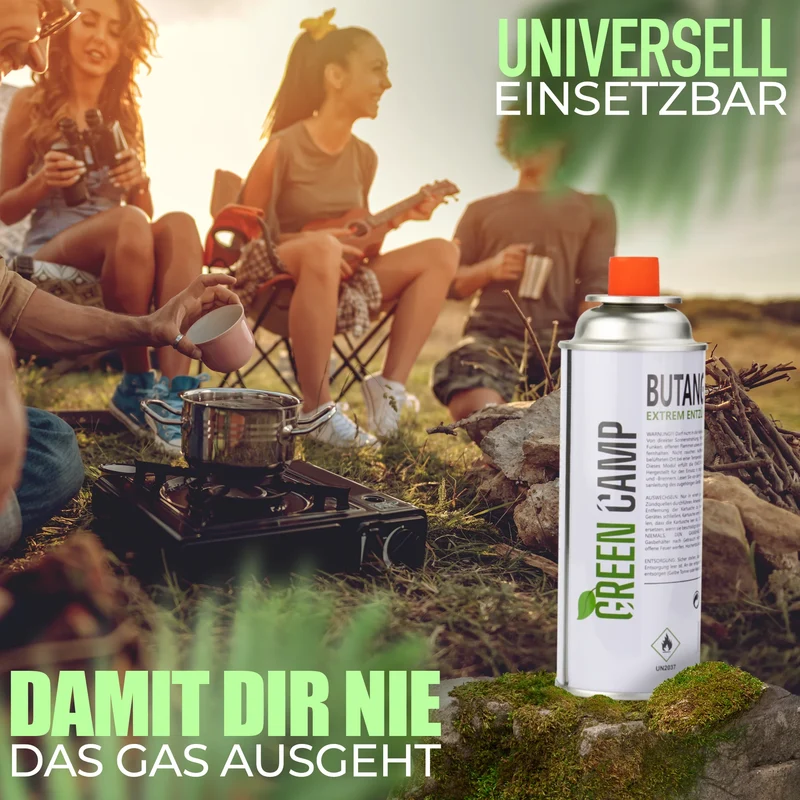 8 x Greencamp® Butangaskartuschen – 227 g – umweltbewusst, sicher & zuverlässig