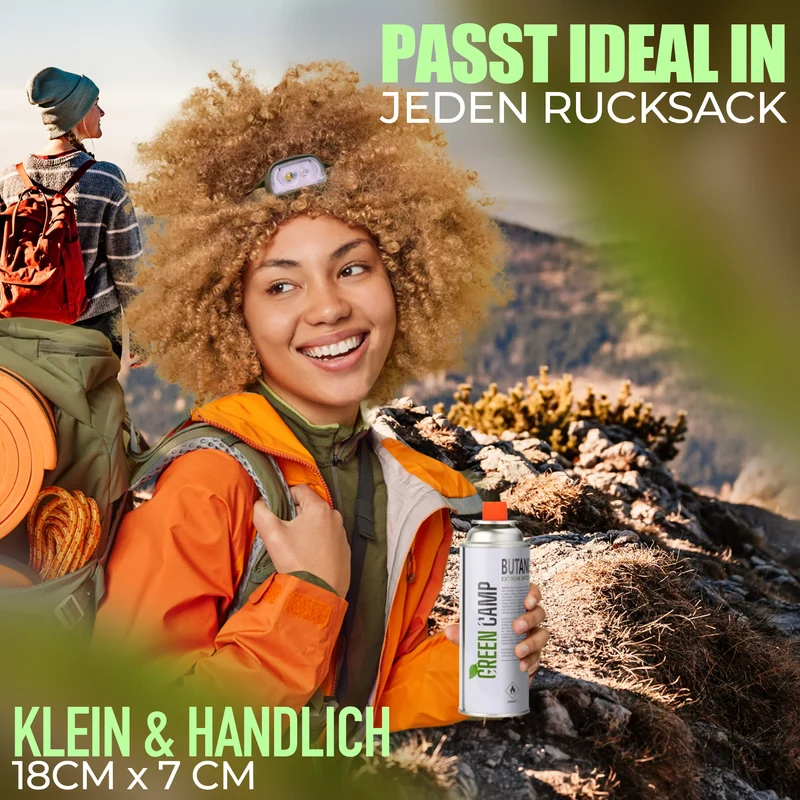 8 x Greencamp® Butangaskartuschen – 227 g – umweltbewusst, sicher & zuverlässig