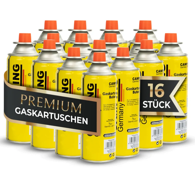 Butangaskartuschen 227g – Gaskocher Innenraum & Stromausfall – 100% dicht mit Sicherheitsventil