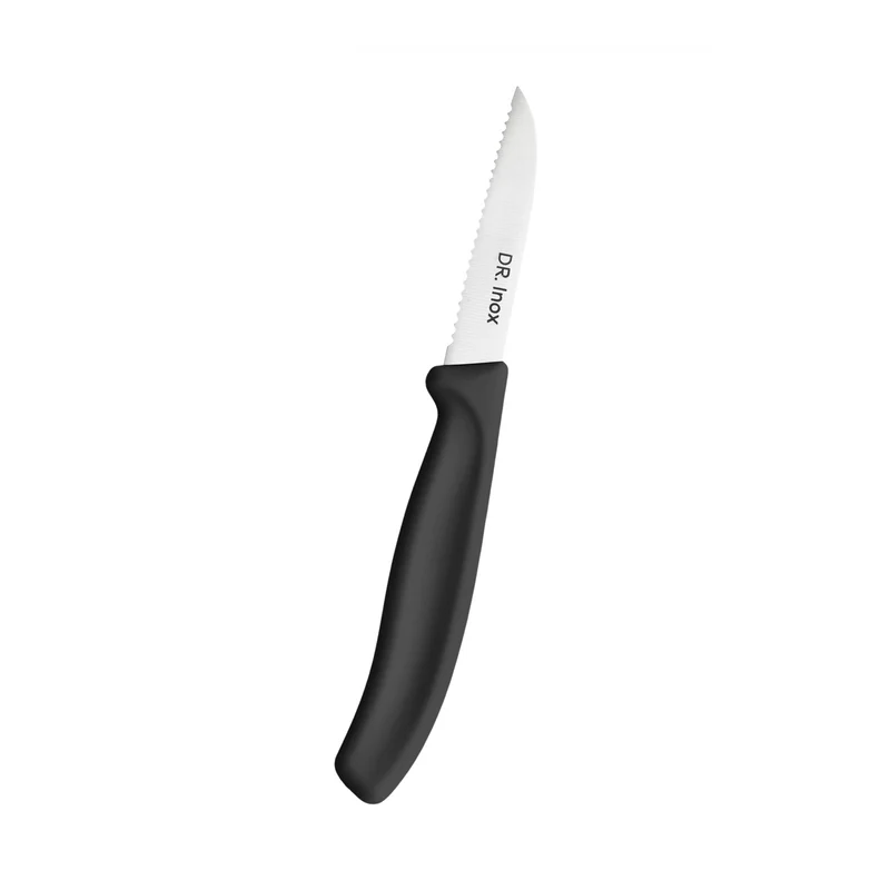 Dr. Inox Wellenschliff-Schälmesser 19cm Schwarz