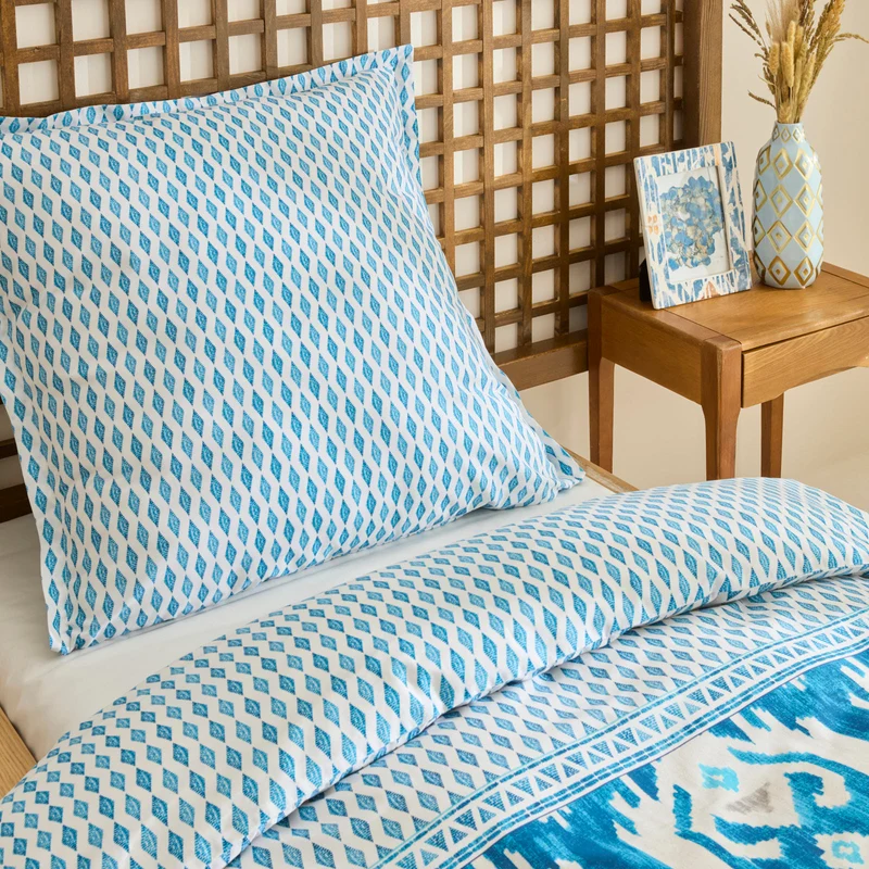 Karaca Neos Renforcé-Bettbezug-Set, Blau