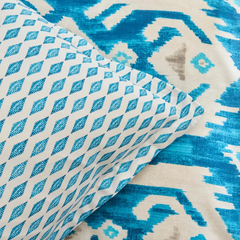 Karaca Neos Renforcé-Bettbezug-Set, Blau