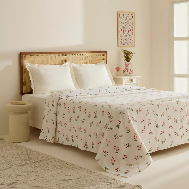 Karaca Silvie 100 % Baumwoll-Piqué, Doppelbett, Rot