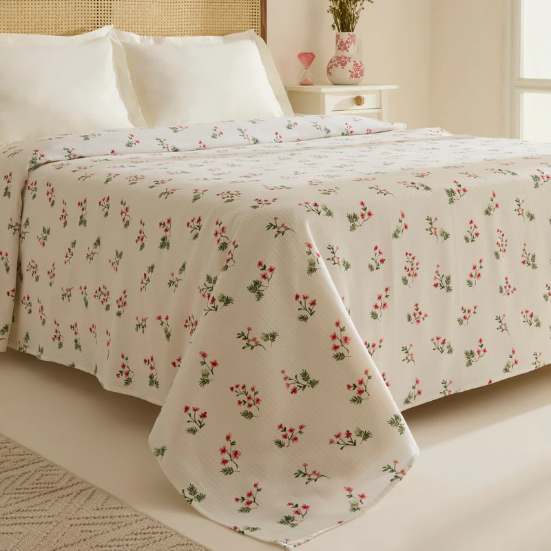Karaca Silvie 100 % Baumwoll-Piqué, Doppelbett, Rot