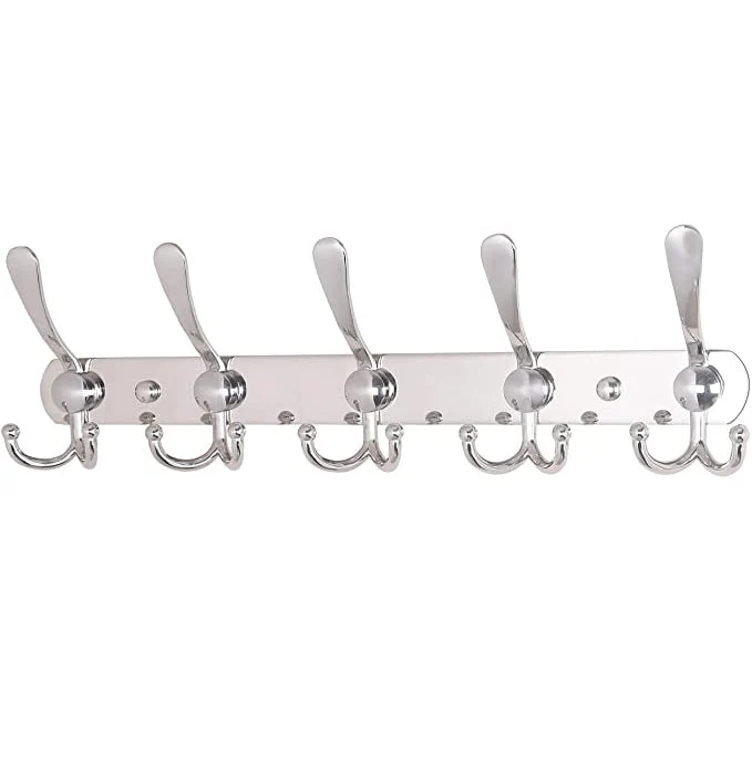 Wandgarderobe aus Edelstahl mit 5 Haken