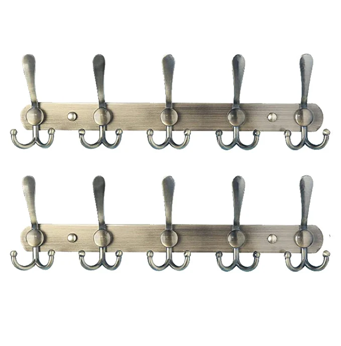 Wandgarderobe aus Edelstahl mit 5 Haken