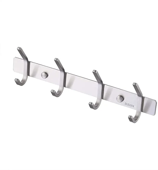 Wandgarderobe aus Edelstahl mit 3-5 Haken