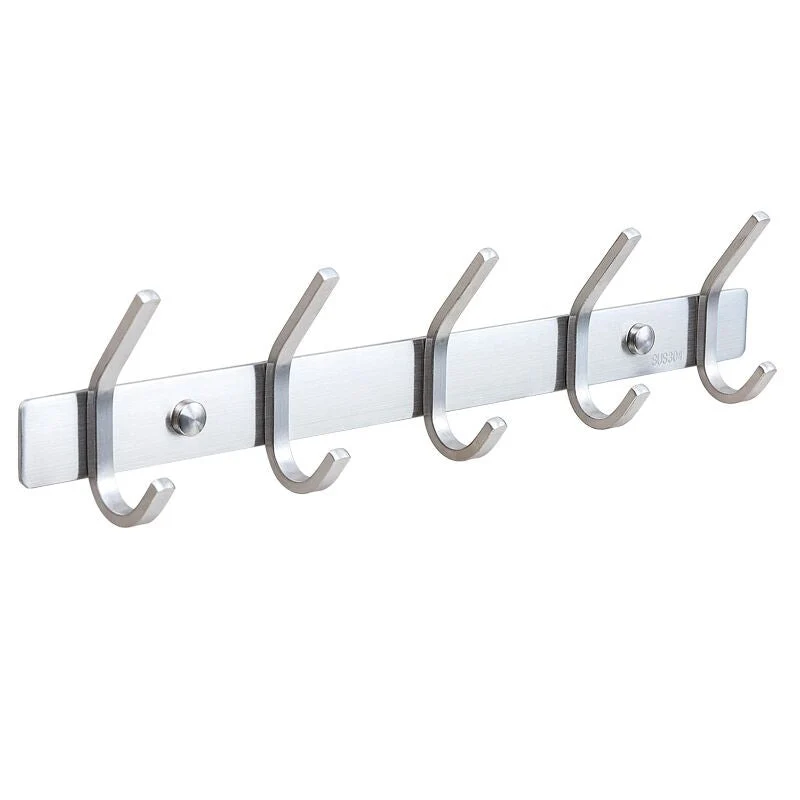 Wandgarderobe aus Edelstahl mit 3-5 Haken