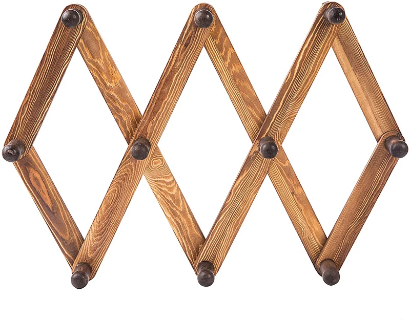 Erweiterbarer Accordian Peg Kleiderständer aus Holz