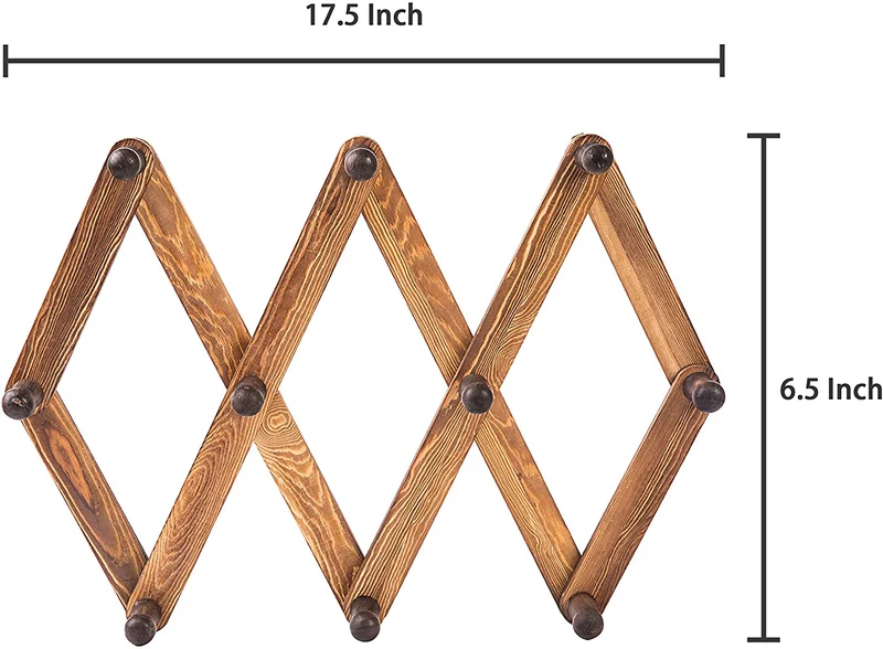 Erweiterbarer Accordian Peg Kleiderständer aus Holz