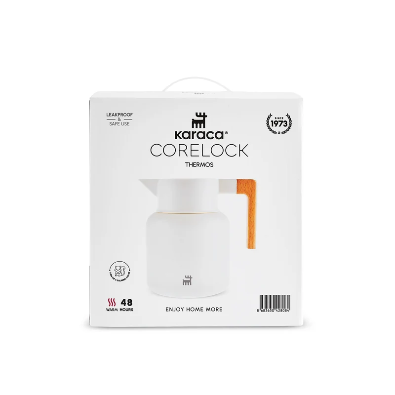 Karaca Corelock Isolierflasche aus Edelstahl, 1,6 l, Creme