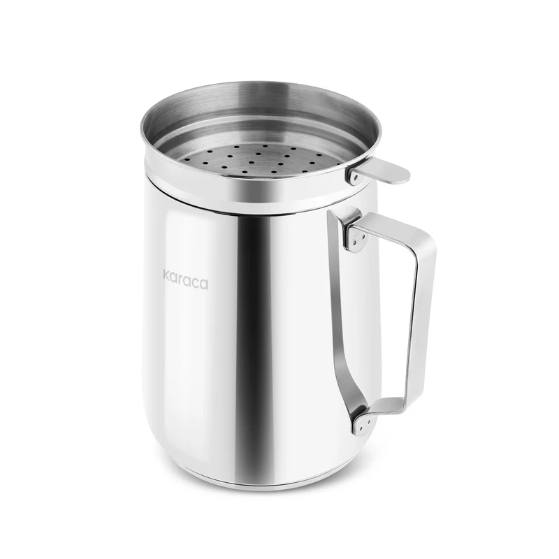 Karaca Minifry Fritteuse aus Edelstahl, 2 l, Silber