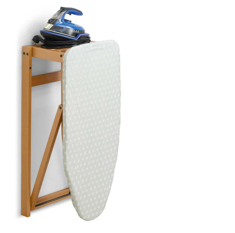 ARIT Stirojolly – Klappbares Wandbügelbrett aus Buchenholz, Bügelfläche 86 × 38 cm, Dübel inklusive