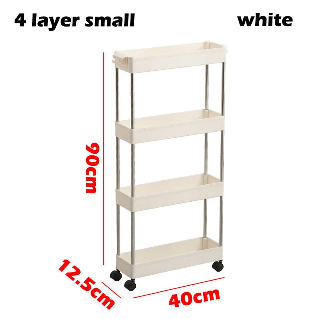 3/4 Ebenen Slim Organizer-Wagen mit Rädern für engen Raum