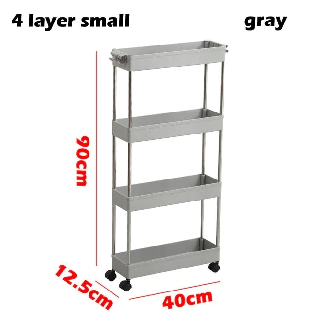 3/4 Ebenen Slim Organizer-Wagen mit Rädern für engen Raum