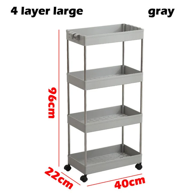 3/4 Ebenen Slim Organizer-Wagen mit Rädern für engen Raum