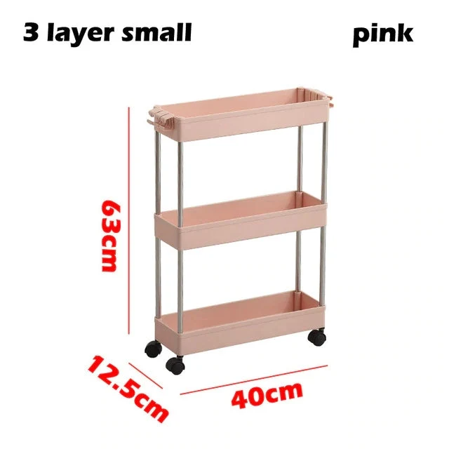 3/4 Ebenen Slim Organizer-Wagen mit Rädern für engen Raum