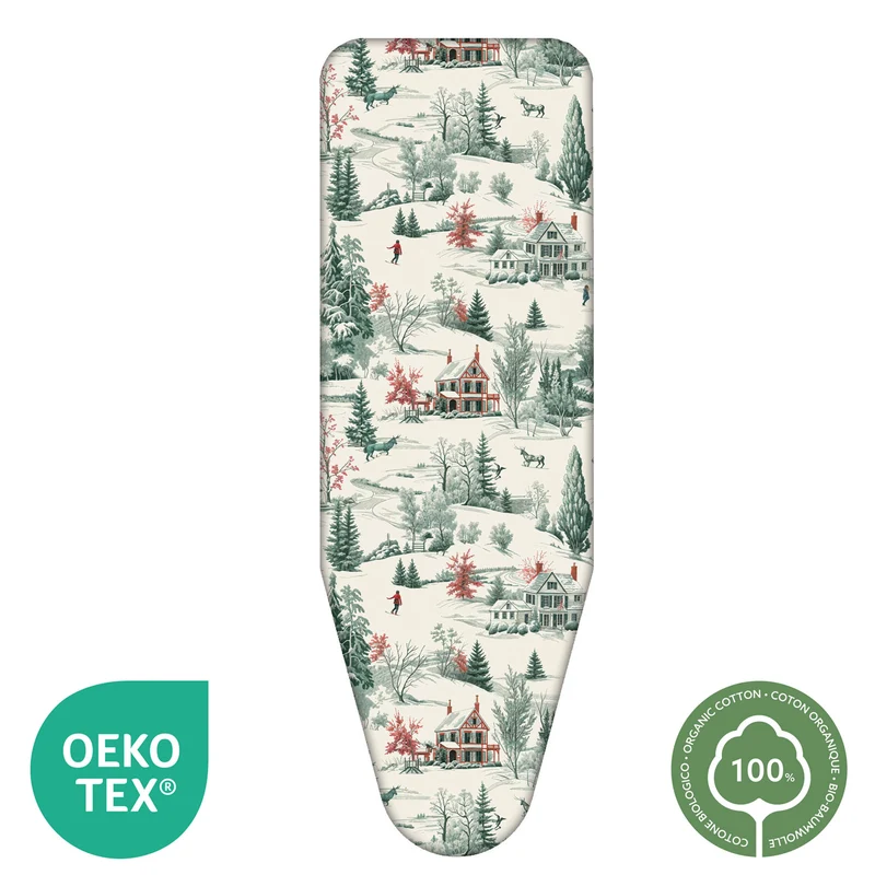 Colombo Winter Alps - Bügelbrettbezug XL, 140×55 cm – Zweischicht-Bügeltischbezug aus Bio-Baumwolle & dickem Molton, mit Clip, Made in Italy