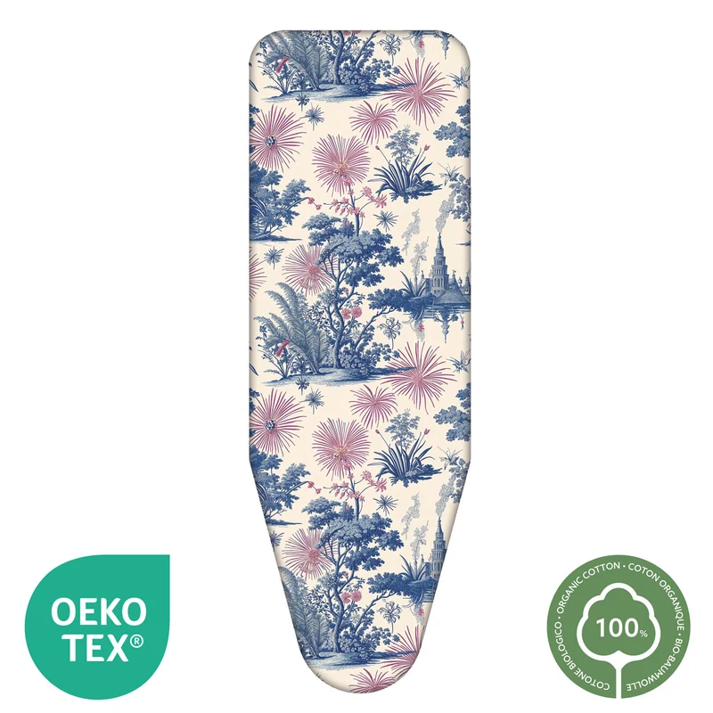 Colombo Spring Blossom - Bügelbrettbezug XL, 140×55 cm – Zweischicht-Bügeltischbezug aus Bio-Baumwolle & dickem Molton, mit Clip, Made in Italy