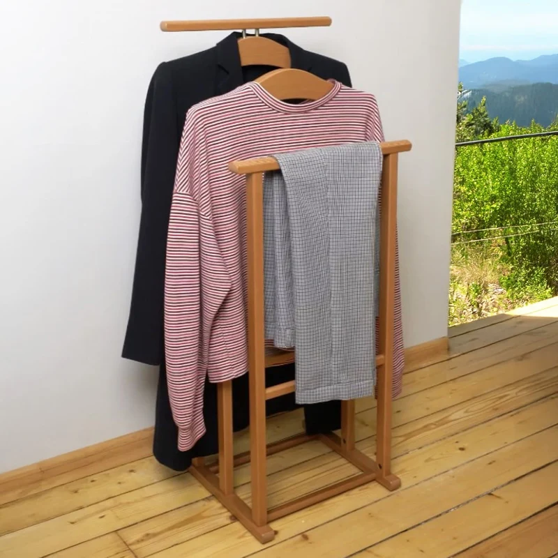 ARIT MAXI - Stummer Diener, Herrendiener Modern, Made in Italy, Herrendiener für Frauen, Stummer Diener Holz, aus Buche, Gummifüße, Farbe: Kirschbaum