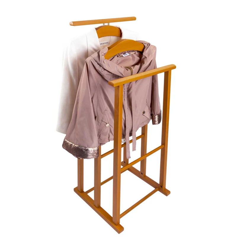 ARIT MAXI - Stummer Diener, Herrendiener Modern, Made in Italy, Herrendiener für Frauen, Stummer Diener Holz, aus Buche, Gummifüße, Farbe: Kirschbaum