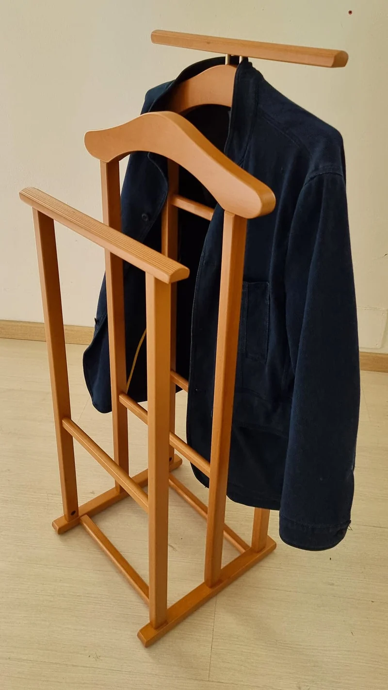 ARIT MAXI - Stummer Diener, Herrendiener Modern, Made in Italy, Herrendiener für Frauen, Stummer Diener Holz, aus Buche, Gummifüße, Farbe: Kirschbaum