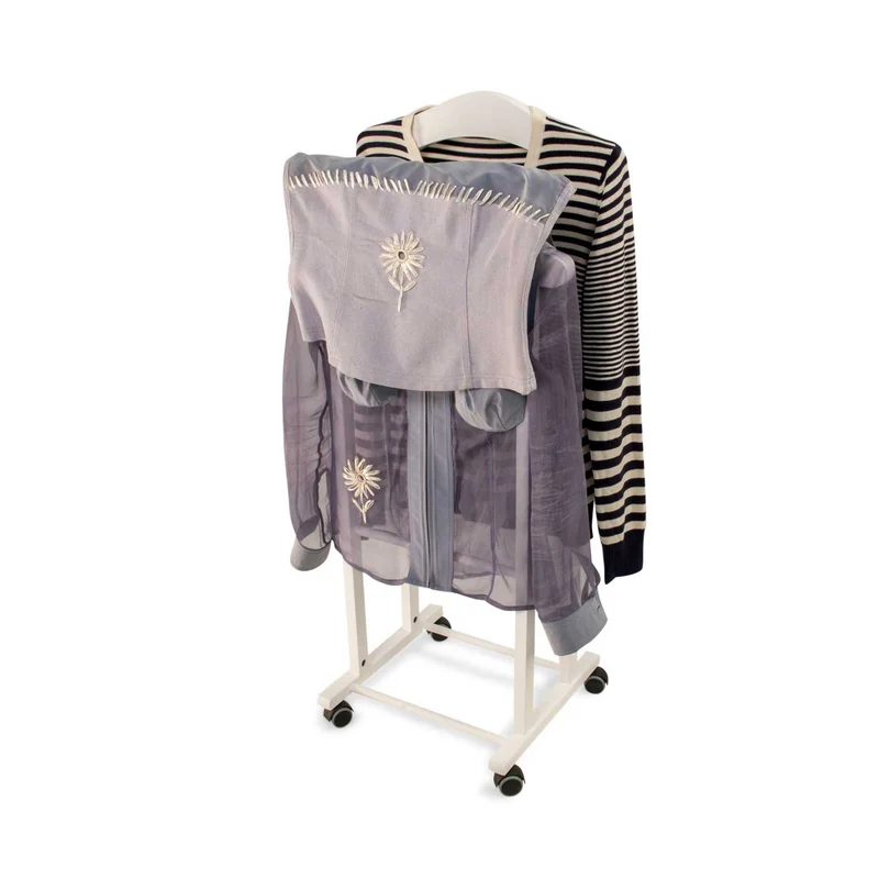 ARIT TRENDY – Herrendiener aus massiver Buche mit 2 Kleiderbügeln und Hosenhalter, Weiß, Made in Italy