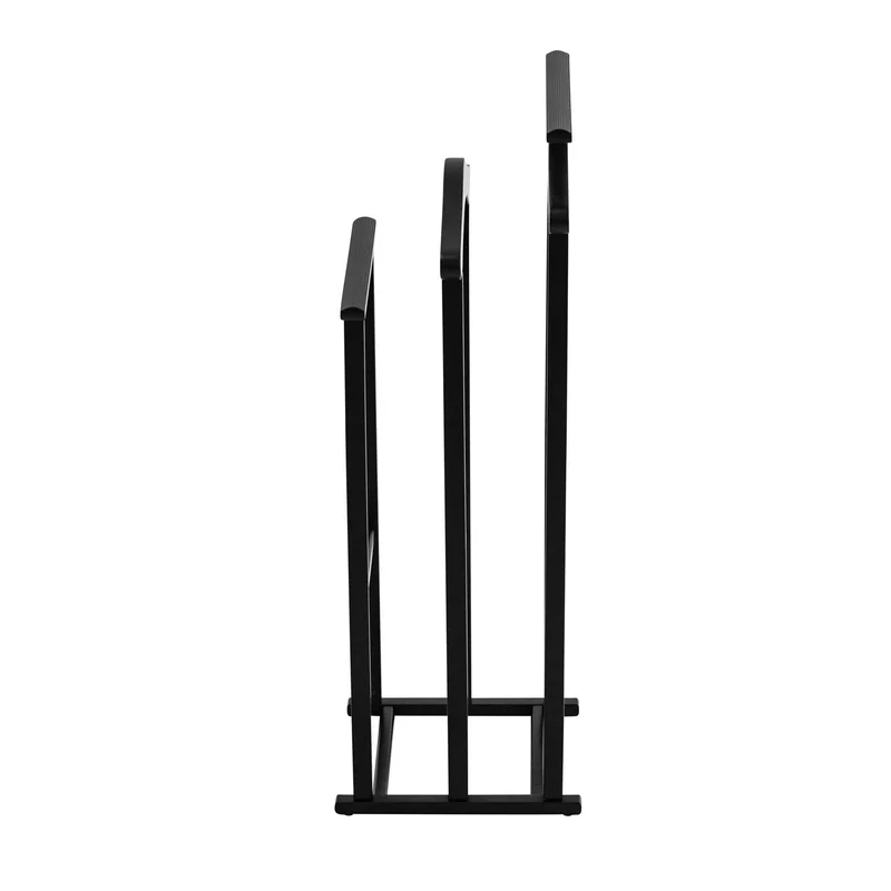 ARIT Maxi – Herrendiener für Damen und Herren aus massiver Buche mit 2 Kleiderbügeln und 2 Hosenhaltern, Schwarz, Made in Italy