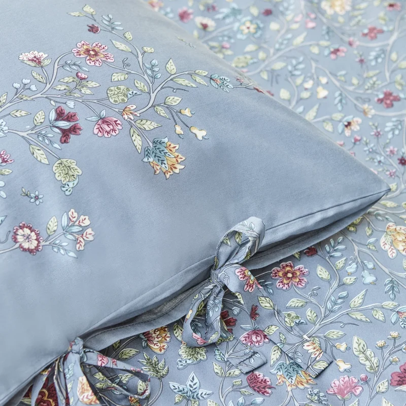 Karaca Ansey Bettbezug-Set aus 100 % türkischer Baumwolle, Doppelbett, Blau