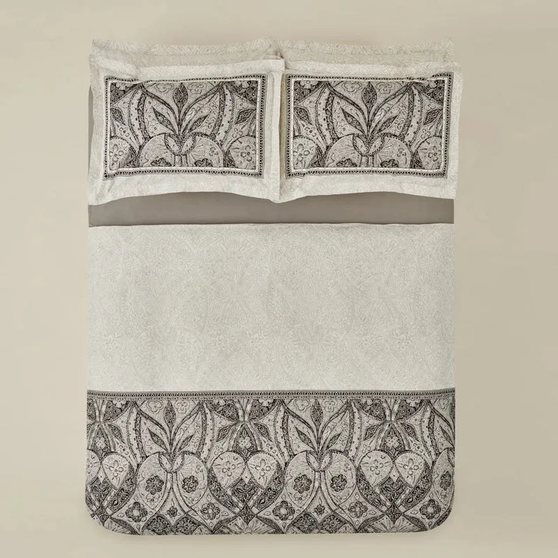 Karaca Santi Bettbezug-Set aus 100 % türkischer Baumwolle, Einzelbett, Schwarz