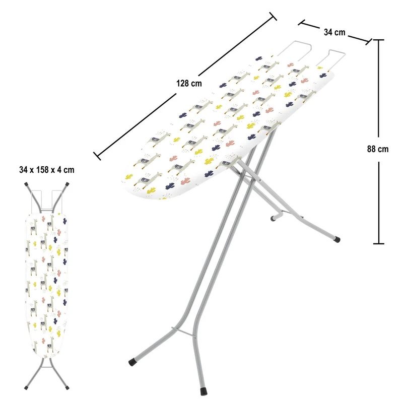 Colombo EASY - Bügelbrett, Bügeltisch, 110x32 cm, Höhenverstellbar in 4 Positionen bis 88 cm, Pulverbeschichteter Stahl, Hergestellt in Italien