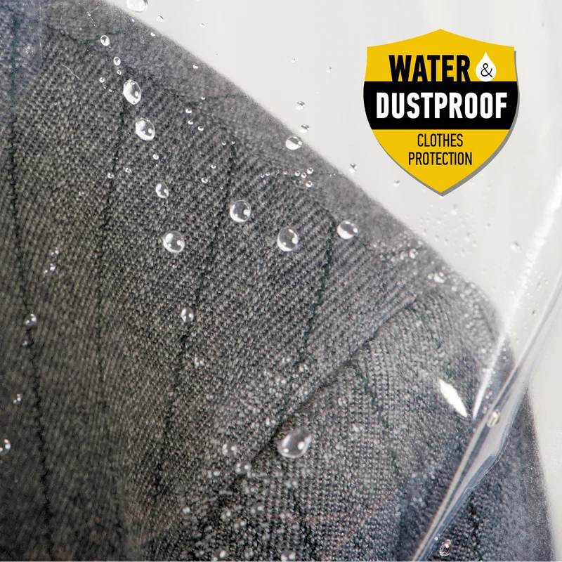 Tatkraft Screen – Staubschutz und Abdeckung für Kleiderständer, transparent, Schutz vor Feuchtigkeit und Schmutz, 96 × 60 × 150 cm
