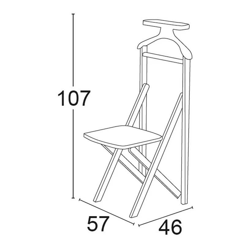 ARIT DUKA - Garderobenständer, Herrendiener, Stummer Diener Holz, Stuhl Träger, Kleiderbügel, Hosenständer, Ablagefläche, Buche massiv, Farbe Kirsche