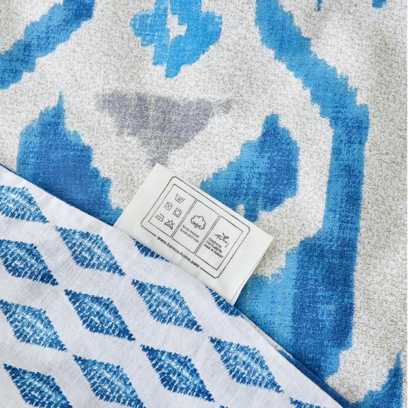 Karaca Neos Bettbezug-Set aus 100 % türkischer Baumwolle, Doppelbett, Blau