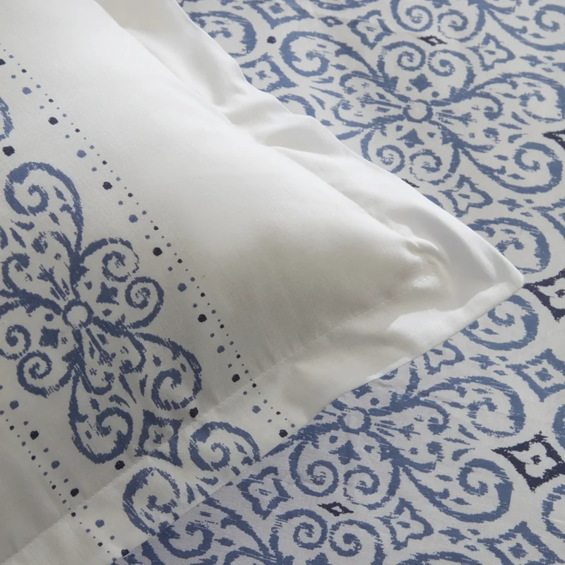 Karaca Marino Bettbezug-Set aus 100 % türkischer Baumwolle, Einzelbett, Blau