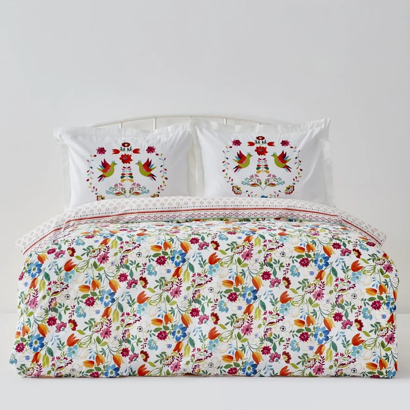 Karaca Parlin Bettbezug-Set aus 100 % türkischer Baumwolle, Einzelbett, Fuchsia