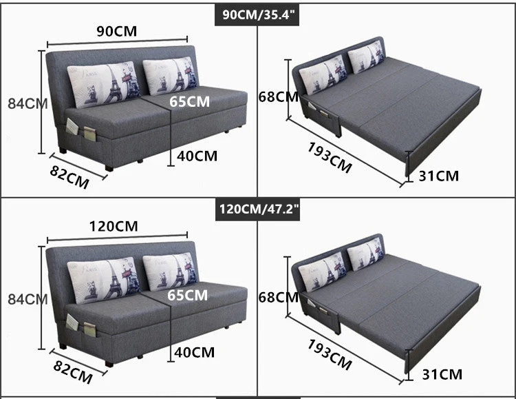 Schlafsofa mit Stauraum darunter
