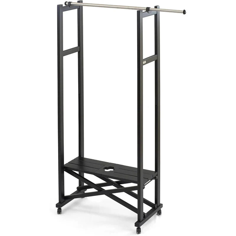 Garderobe, Kleiderständer Holz, Kleiderständer schwarz, Garderobenständer Holz, Kleiderständer Holz Klappbar, ausziehbar, aus massiver Buche