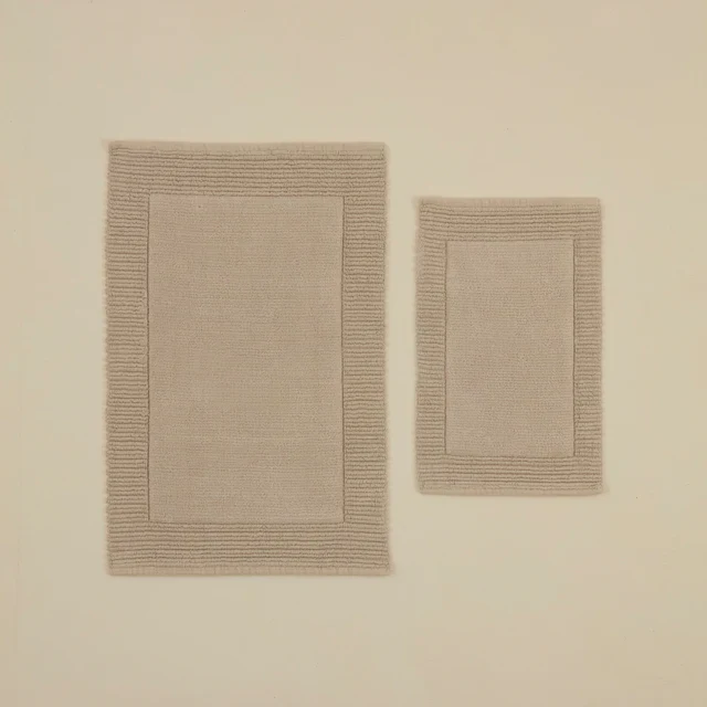 Karaca Odetta Badematten-Set, 60x90 cm + 40x60 cm, Ecru