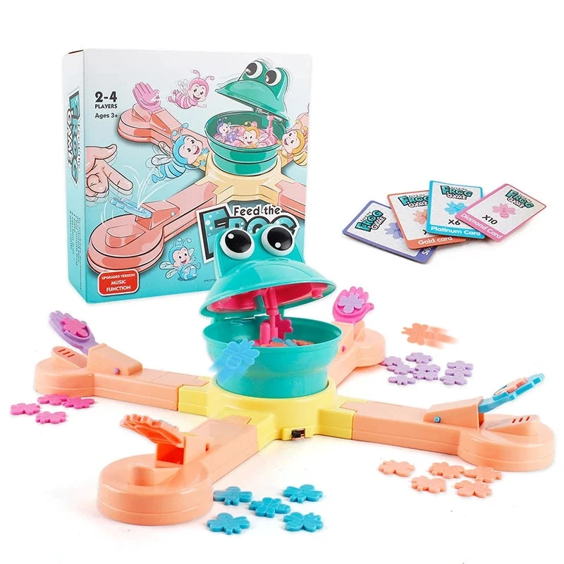 Lustige Frösche füttern, um Kekse zu essen Kinderhandbuch Lernspielzeug elektrisches Spielzeug Familienparty-Spiel