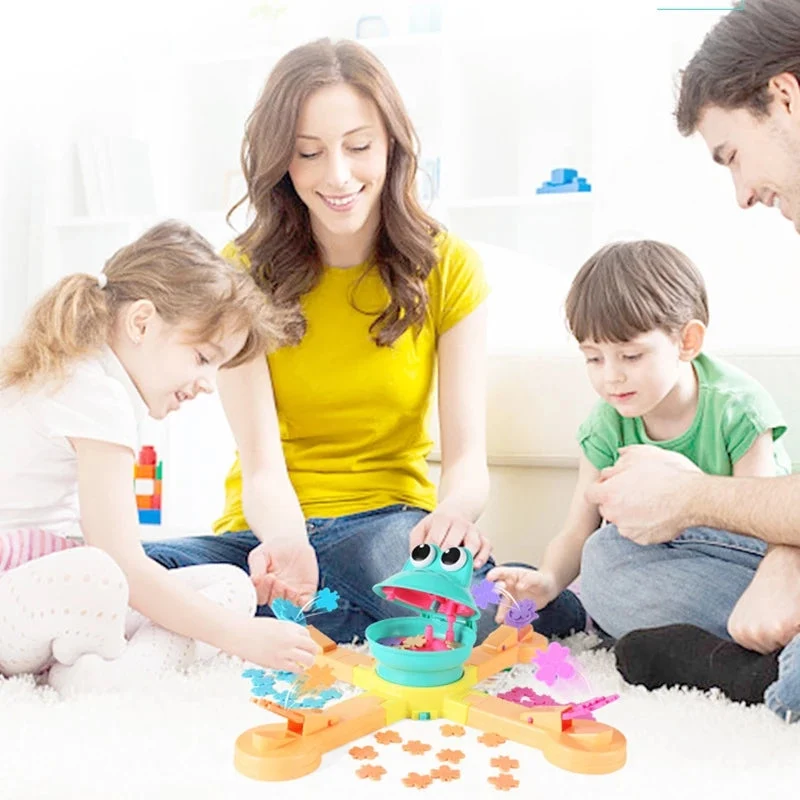 Lustige Frösche füttern, um Kekse zu essen Kinderhandbuch Lernspielzeug elektrisches Spielzeug Familienparty-Spiel