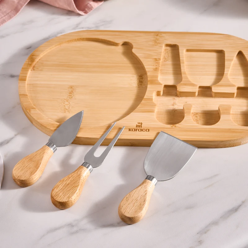 Karaca Cheesekit Bambus Schneideset, Farblos
