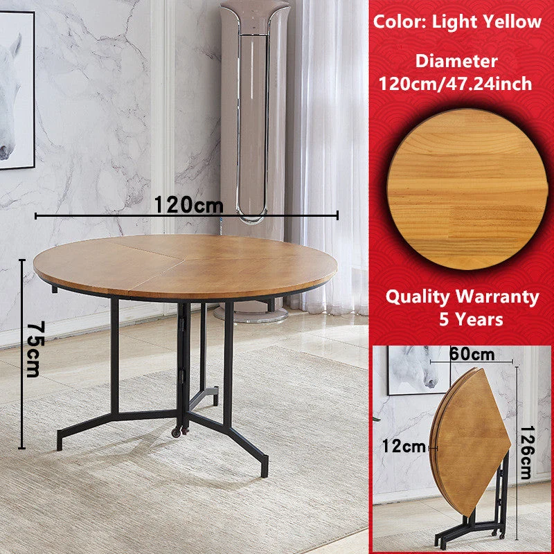 Platzsparender runder Klapptisch
