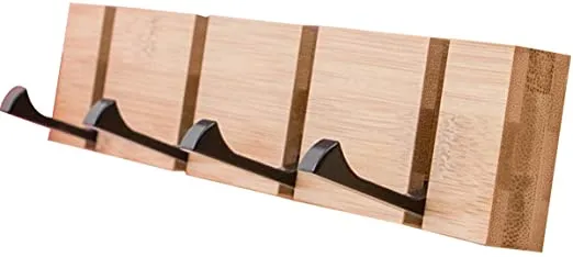 Wandmontiertes Klappregal aus Holz Modernes schwimmendes Kleiderhakenregal für die Wand