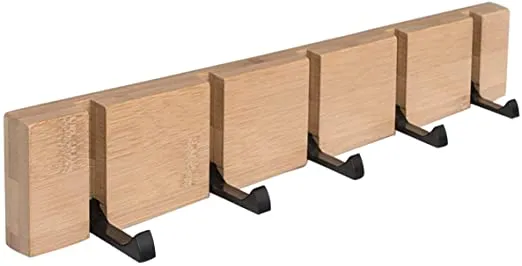 Wandmontiertes Klappregal aus Holz Modernes schwimmendes Kleiderhakenregal für die Wand