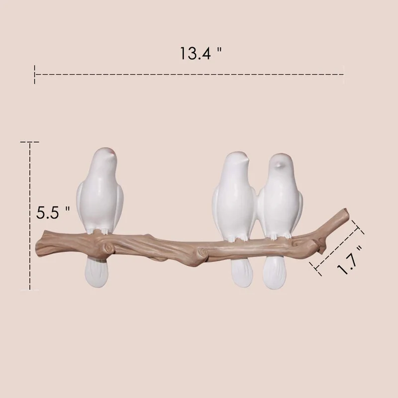 Birds On Tree Branch Decor Wandgarderobe mit Haken