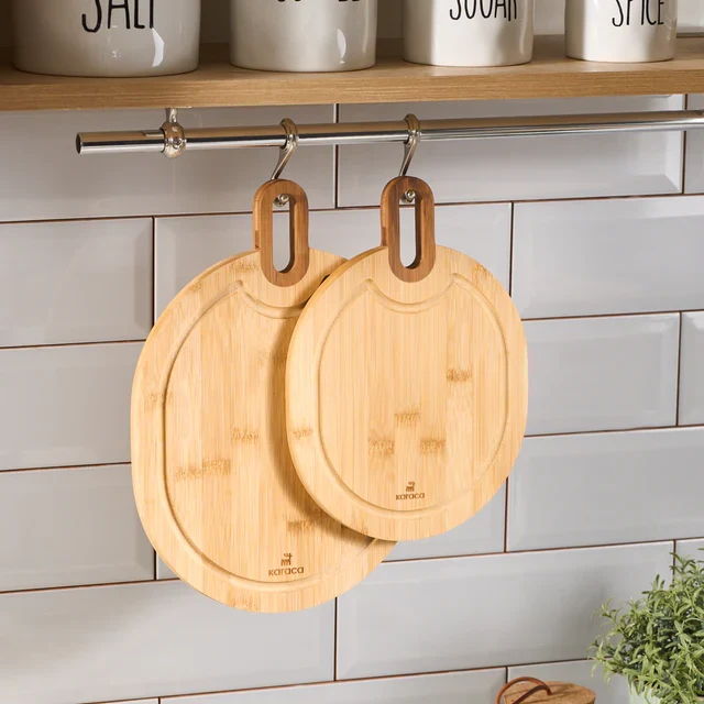 Karaca Ovelcut 2-teiliges Bambus-Schneidebrett-Set, Holz