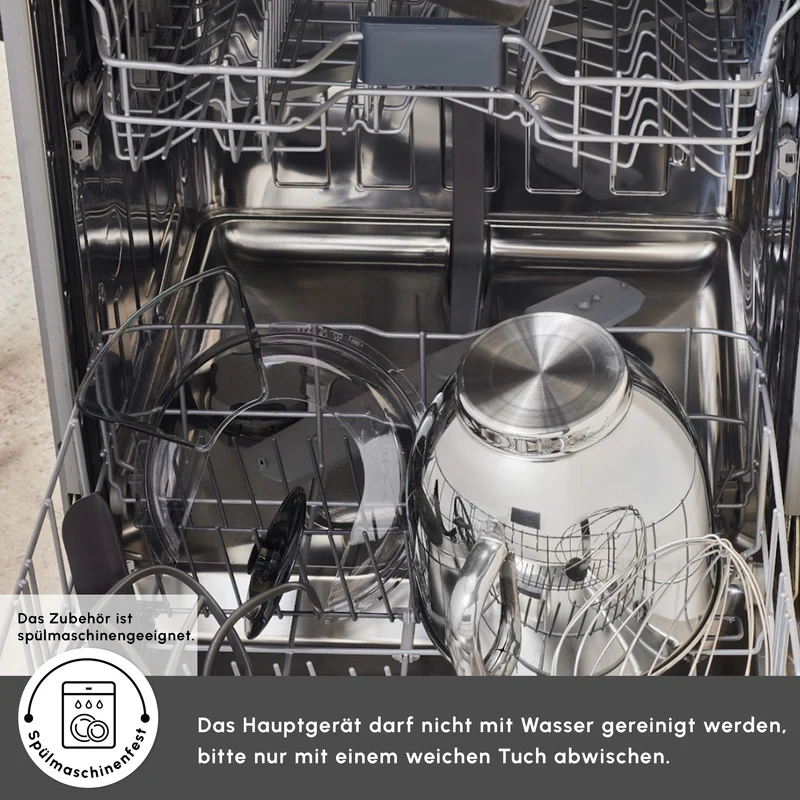Karaca Mastermaid Chef Ultra D2000W Küchenmaschine mit Digitaldisplay Galaxy Grey 7L