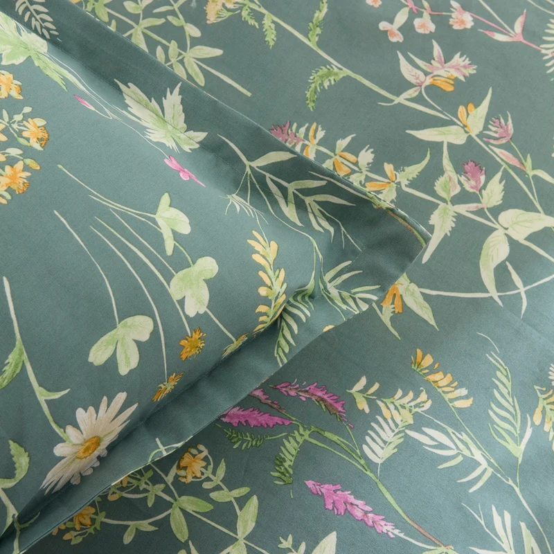 Karaca Evergreen Renforcé Bettwäsche-Set, Einzelbett, Grün